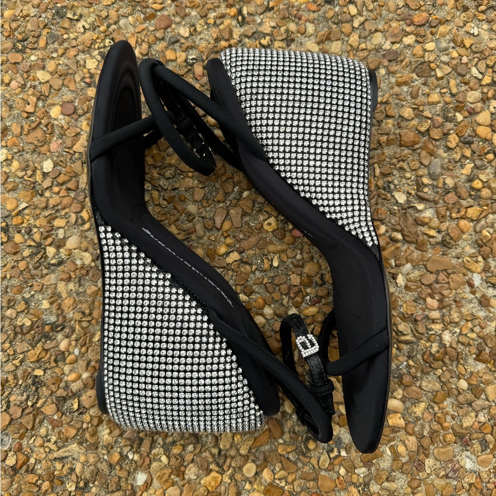 Alexander Wang Dahlia Rhinestone Logo Wedge Sandal